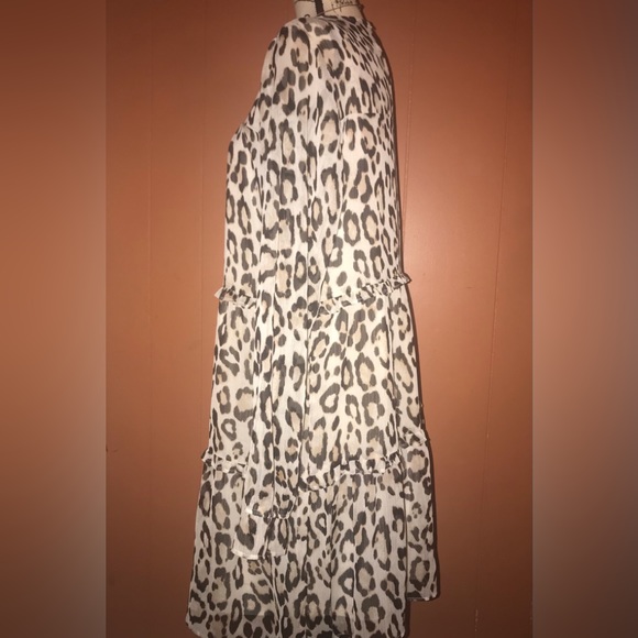 Leopard print ruffle tiered dress by Loft - Picture 5 of 7